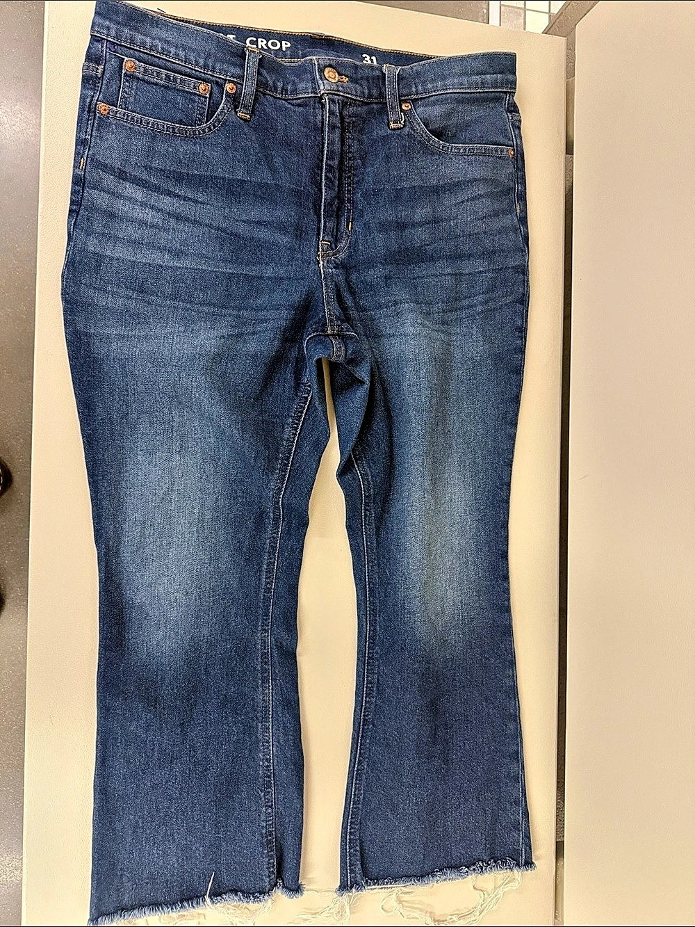 J.Crew Demi Boot Crop Jean Cropped Bootcut Blue Waist 31